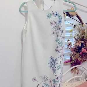 Vince Camuto white floral dress